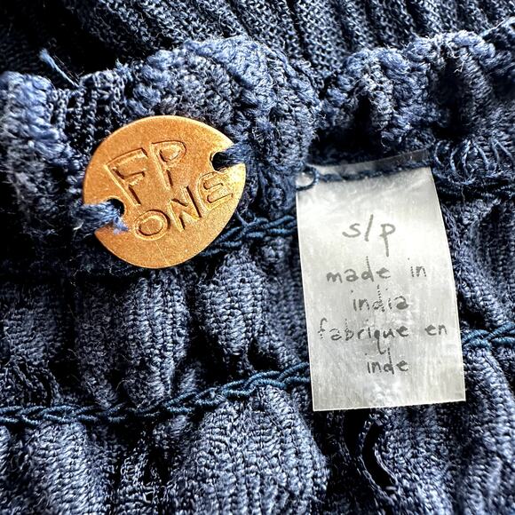 Free People Intimately One Adella Slip Maxi Dress Crochet Lace Navy Flowy Small - Picture 3 of 6